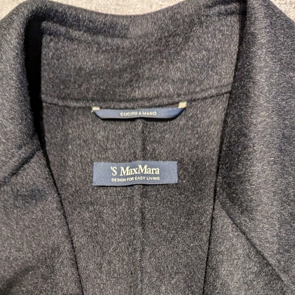 Authentic 'S MaxMara wrap coat in 100% virgin wool, grey, size 50 (IT) 16 (US) - Picture 9 of 13